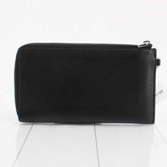 🖤 Gucci Black Grained Leather Zip Around Wallet Clutch - Picture 4 of 9